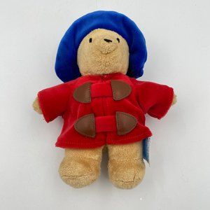 Rainbow Designs Paddington Plush Bear 2002 7" Stuffed Animal Red Coat Blue Hat